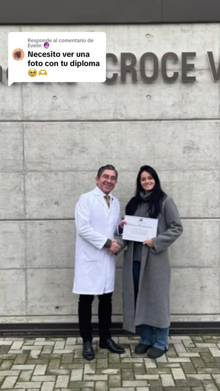 Oriana Sabatini terminó la primera parte de su curso de tanatopraxia