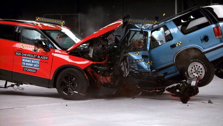 2026 Vs. 1996 Chevrolet Blazer IIHS Crash Test