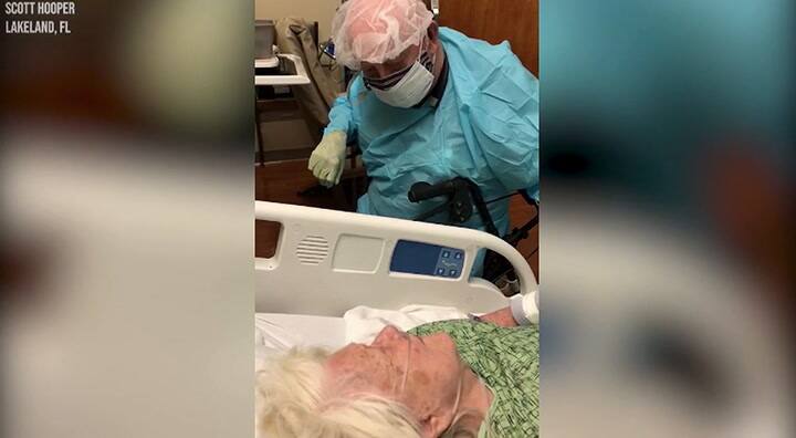 Hombre de 90 años arriesga su vida para acompañar a su esposa con coronavirus 2