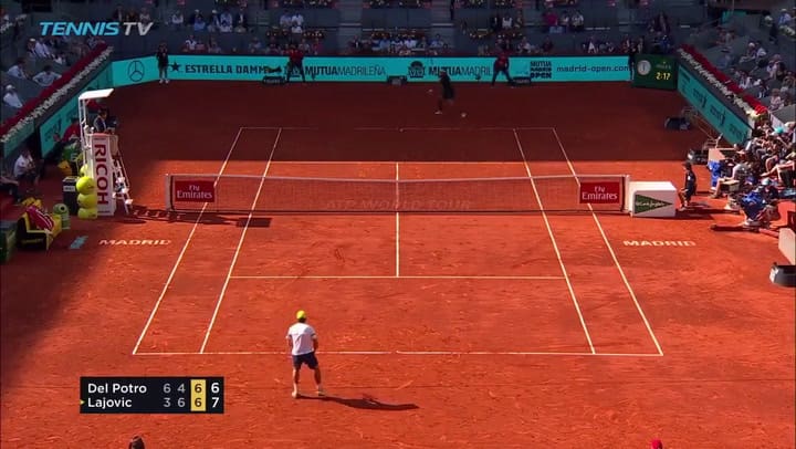 Así fue la última jugada entre Dusan Lajovic y Juan Martín del Potro - Fuente: Twitter