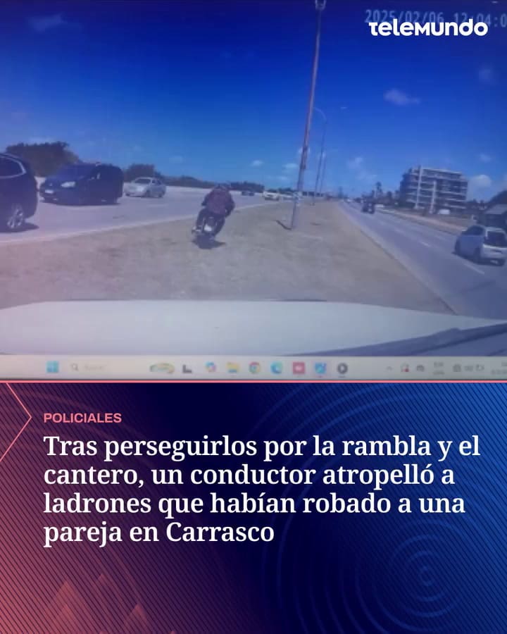 Uruguay: persecución policial en plena rambla de Carrasco a ladrones que le robaron a una pareja de argentinos