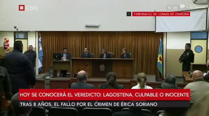 La condena a Lagostena por el crimen de Érica Soriano - Fuente: C5N