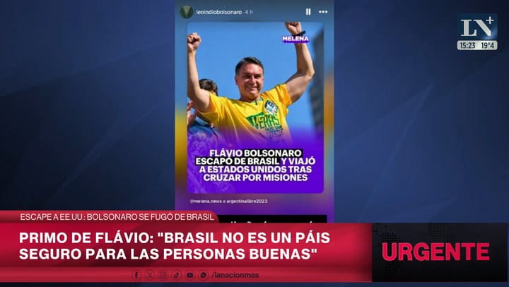 El primo de Flavio Bolsonaro confirmaría su salida de Brasil