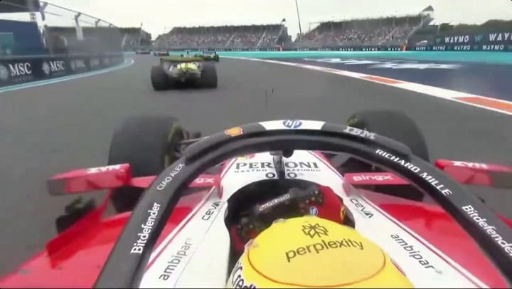 El sobrepaso de Colapinto a Hamilton y el toque entre ambos vehículos en el GP de Miami