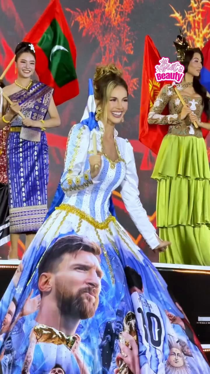 La modelo en la final de Miss Mundo