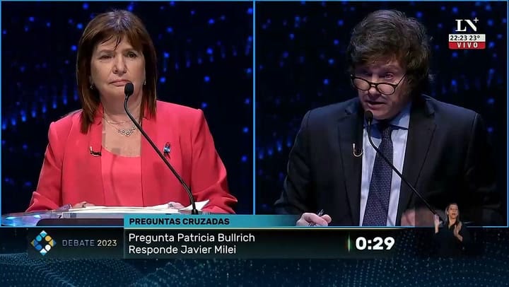 El cruce entre Patricia Bullrich y Javier Milei