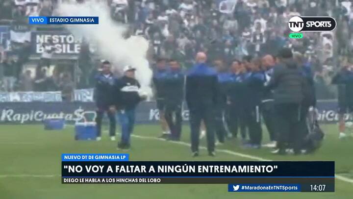 La primera foto de Maradona con sus jugadores de Gimnasia y un mensaje de unión - Fuente: TNT Sports