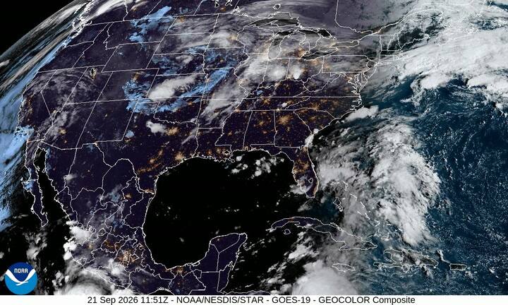 Satélite De La NOAA Sobre El Atlántico