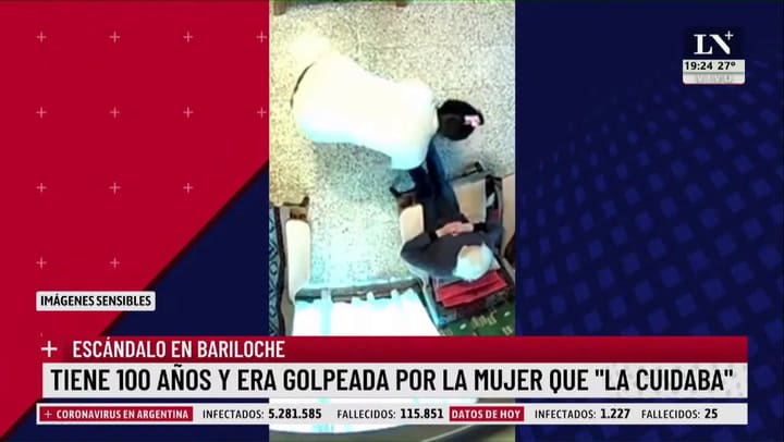 Habló el hijo de la mujer de 100 años golpeada por su cuidadora en Bariloche.