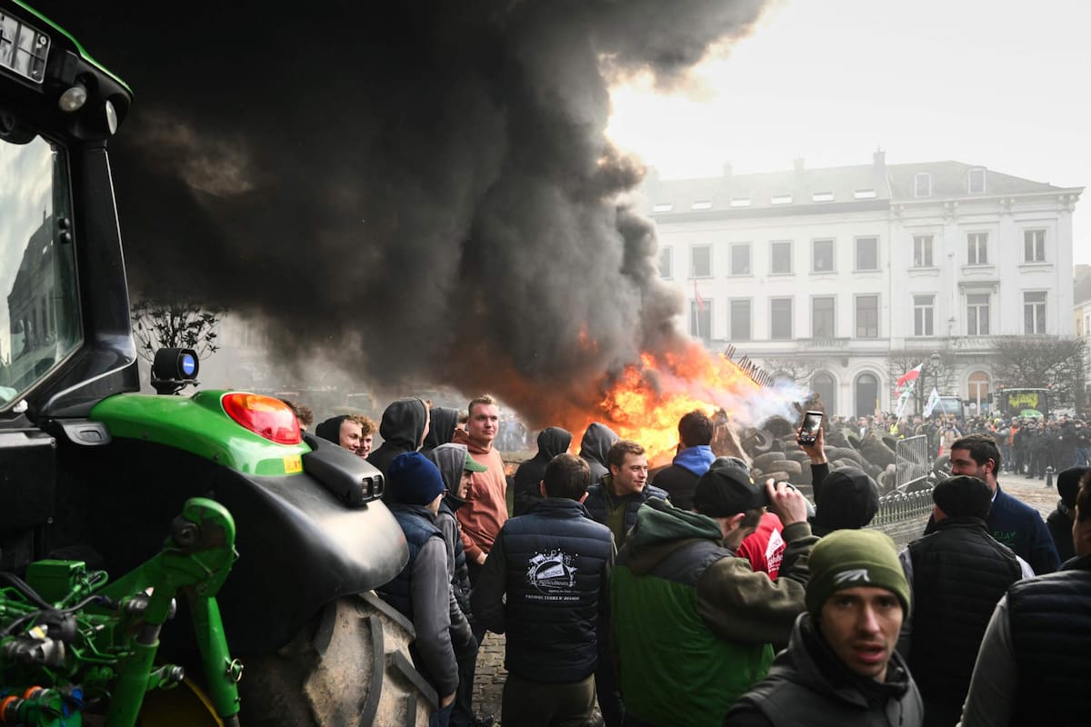 Hubo incidentes en la protesta de los productores