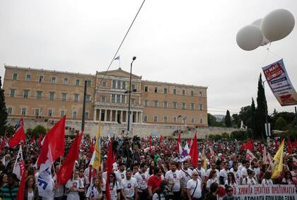 Hubo protestas hoy frente al Parlamento de Grecia