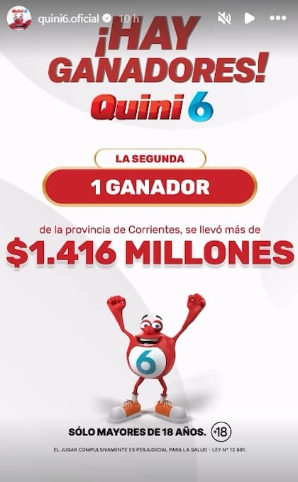 Hubo un ganador en el Quini 6