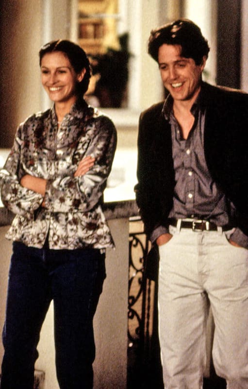 Hugh Grant y Julia Roberts en Un lugar llamado Notting Hill