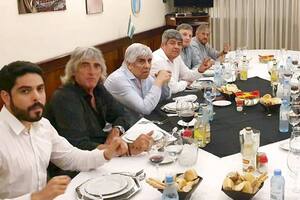 Hugo Moyano (H), Omar "Manguera" Pérez, Hugo Moyano y Pablo Moyano