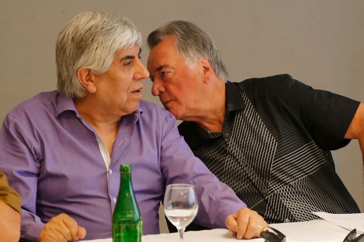 Hugo Moyano y Luis Barrionuevo durante un almuerzo en el hotel Perón de Mar del Plata