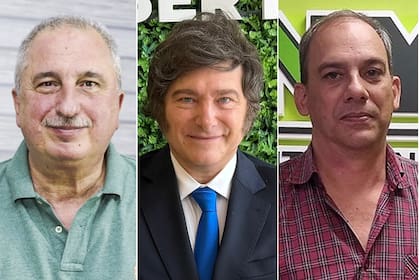 Hugo Passalacqua, gobernador de Misiones; el presidente Javier Milei, y Jonas Petterson, productor yerbatero