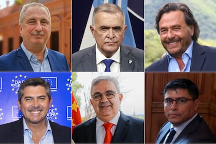 Hugo Passalacqua (Misiones), Osvaldo Jaldo (Tucumán), Gustavo Saénz (Salta), Marcelo Orrego (San Juan), Raúl Jalil (Catamarca) y Claudio Vidal, (Santa Cruz)