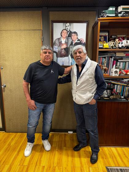 Hugo y Pablo Moyano, en el piso 3 de la sede del Sindicato de Camioneros, el día que la CGT marchó en contra de la reforma laboral