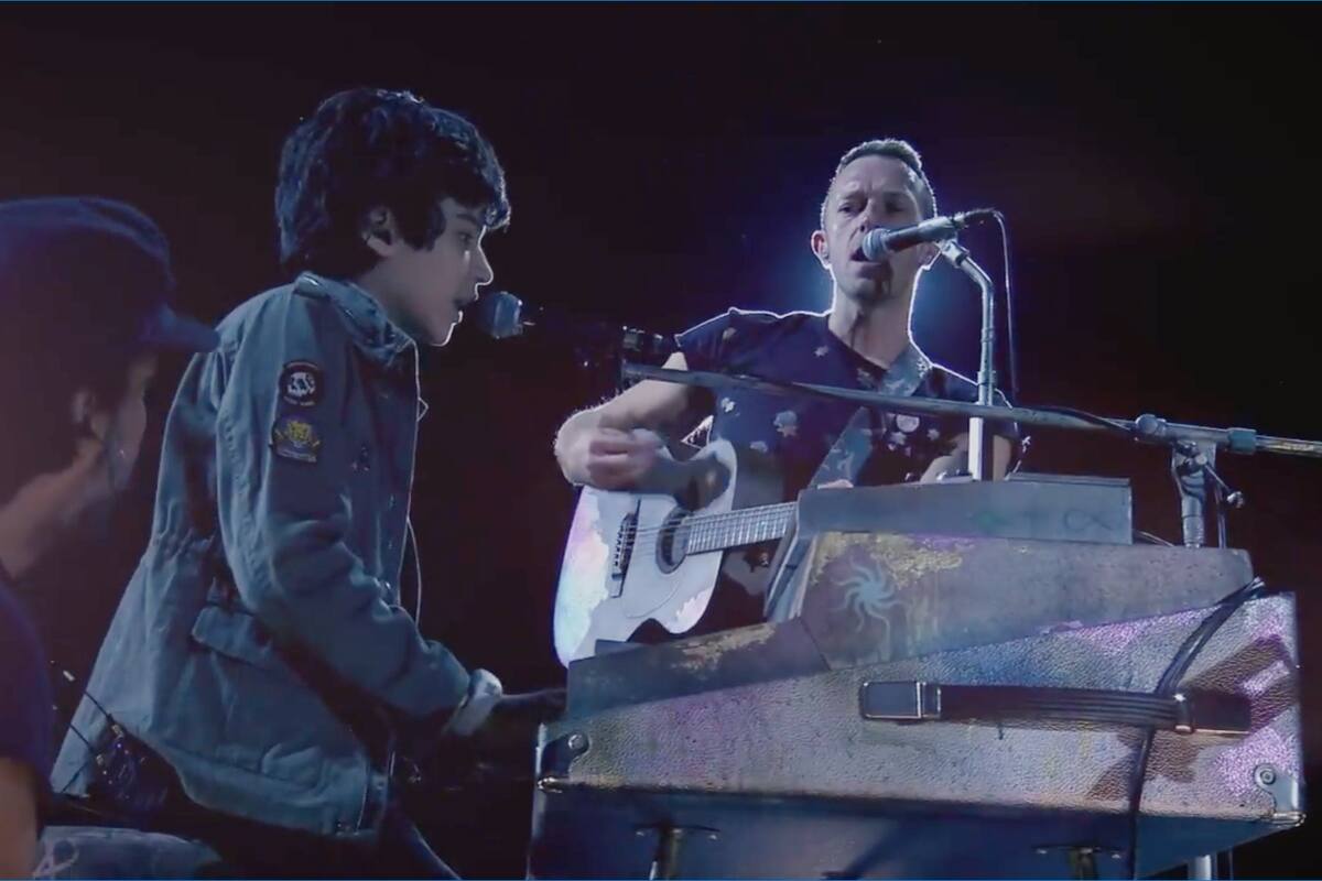 Huillo durante el concierto de Coldplay, el domingo pasado