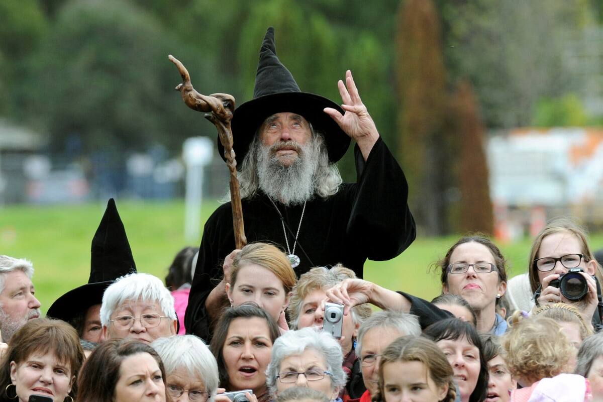 Ian Brackenbury Channell, el mago oficial de Christchurch, Nueva Zelanda, en 2014