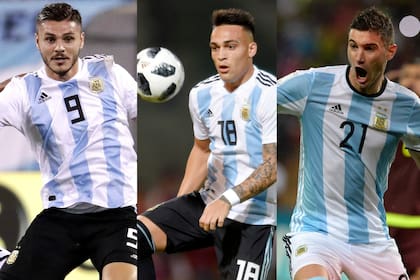 Icardi, Lautaro Martínez y Alario, tres aspirantes para el centro del ataque argentino