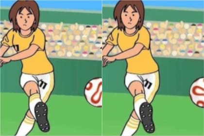 Identificá las tres diferencias en la imagen de la jugadora de fútbol