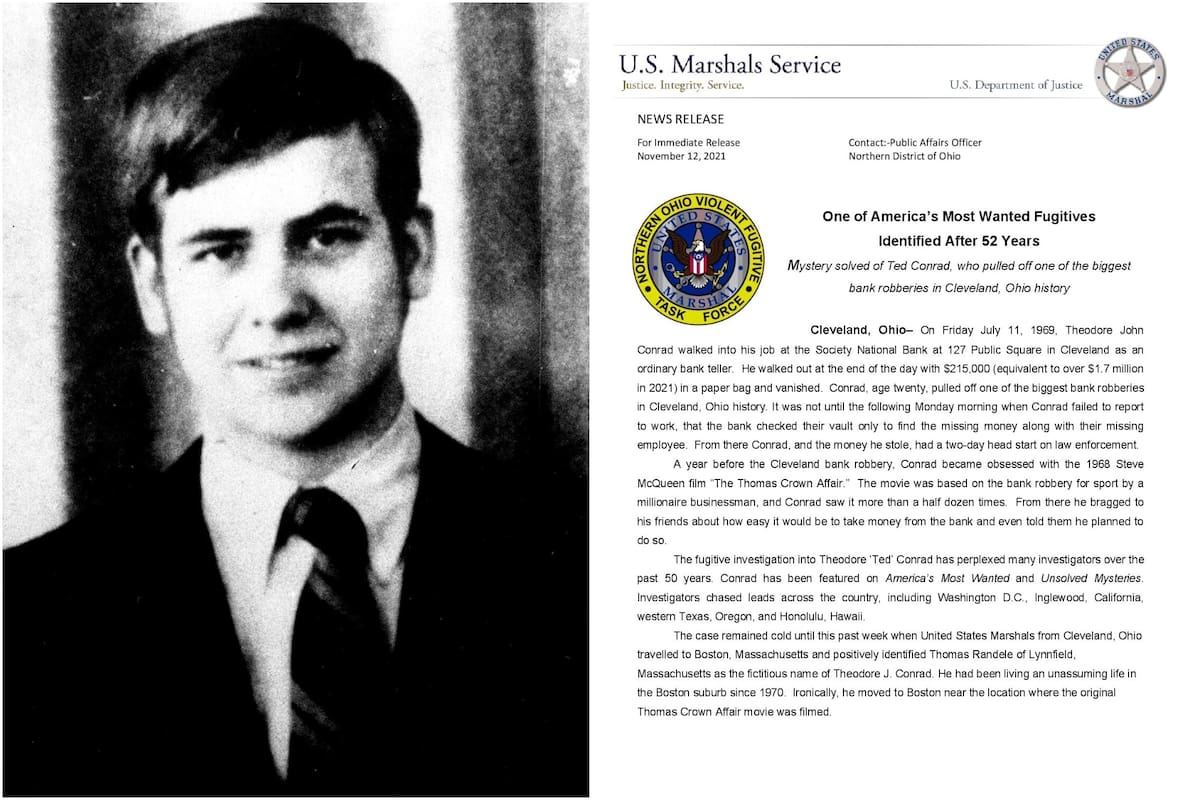 Identificaron a Theodore John Conrad luego de 50 años sin obtener respuestas