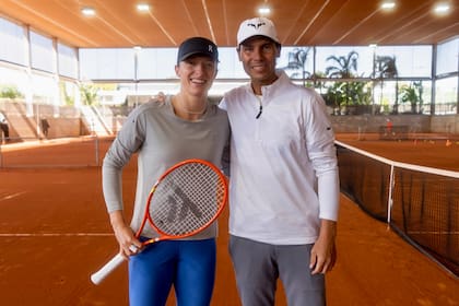 Iga Swiatek y Rafael Nadal, en la academia del mallorquín