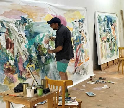 Ignacio de Lucca en su taller, en enero de 2020