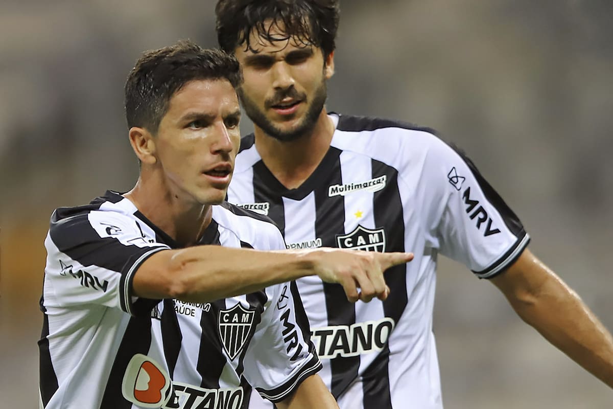 Ignacio Fernández celebra su primer gol en Atlético Mineiro.