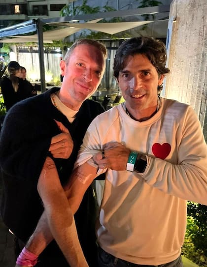Ignacio Figueras con su amigo Chris Martin, líder de Coldplay