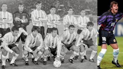 Ignacio González con la mítica número "10" en la selección argentina que disputó la Copa América 1997