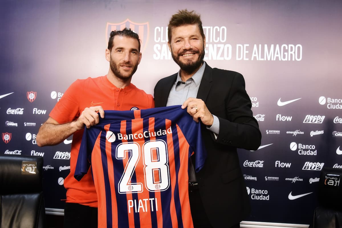 Ignacio Piatti, en San Lorenzo, con Marcelo Tinelli, presidente por entonces