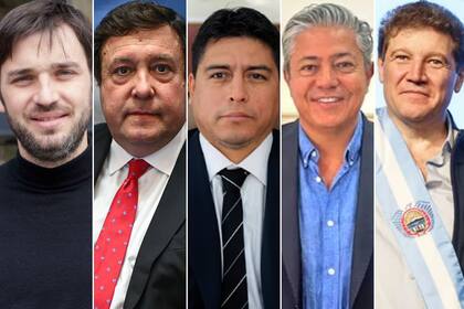 Ignacio Torres, gobernador del Chubut; Alberto Weretilneck, gobernador de Río Negro; Claudio Vidal, gobernador de Santa Cruz; Rolando Figueroa, gobernador del Neuquén y Gustavo Melella, gobernador de Tierra del Fuego