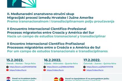 II ENCUENTRO INTERNACIONAL CIENTÍFICO-PROFESIONAL. PROCESOS MIGRATORIOS ENTRE CROACIA Y AMÉRICA DEL SUR