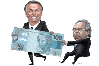 Bolsonaro y su ministro de Economía, Paulo Guedes
