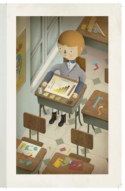Ilustración de Cristian Turdera del libro "El alumno nuevo", de Pablo De Santis