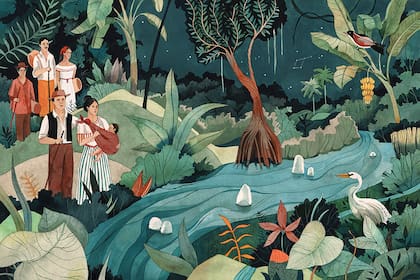 Ilustración de la edición 50 Aniversario de 100 años de soledad por Luisa Rivera