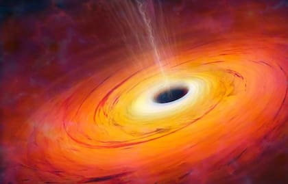 Ilustración de un agujero negro, un fenómeno tan compacto que nada puede escapar a su atracción gravitatoria, ni siquiera la luz