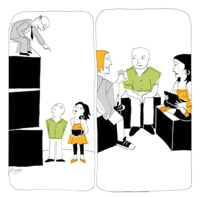 Ilustración del libro "Turbulencia generacional" de Paula Molinari. Ilustración de Klinko