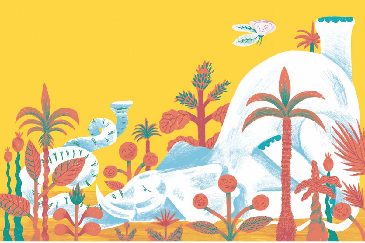 Ilustración interior de Una rosa en la trompa de un elefante