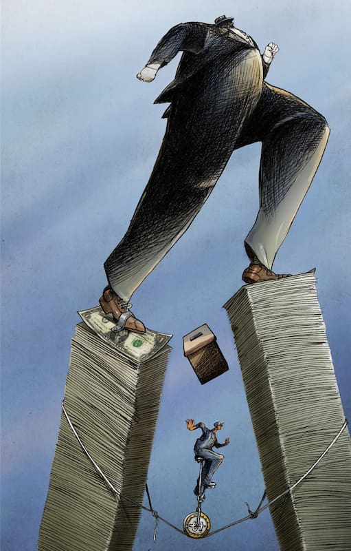 Ilustración para nota democracia y desigualdad