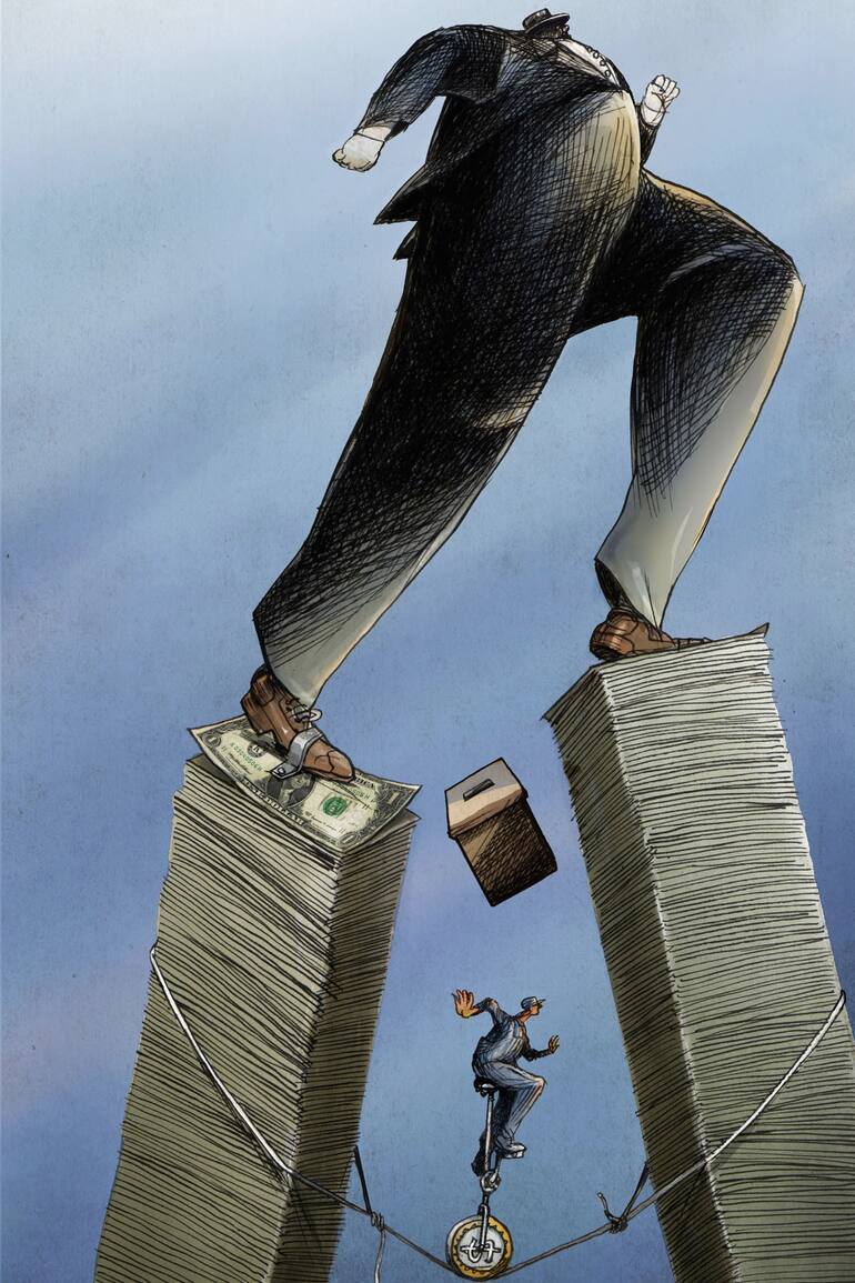 Ilustración para nota democracia y desigualdad