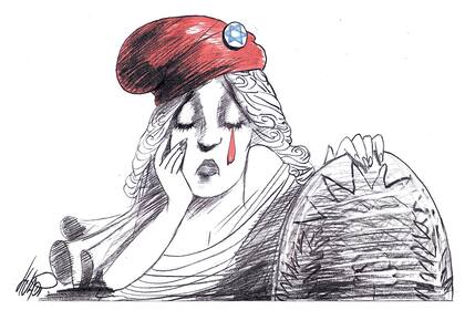 Ilustración publicada en el contexto de la investigación por el atentado a la AMIA, en 2015. El autor fue reconocido con el premio SIP