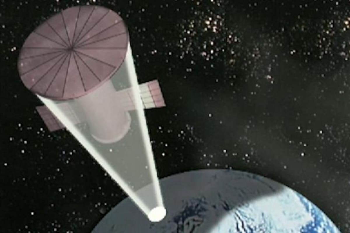 Ilustración que hizo la BBC antes del lanzamiento del Znamya 2