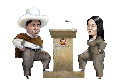 Ilustración sobre el ballotage en Perú