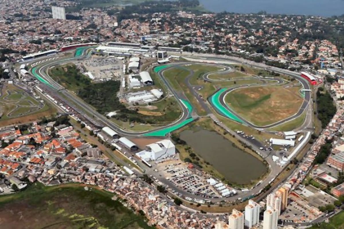 Imagen aérea del circuito de Interlagos, en San Pablo, Brasil
