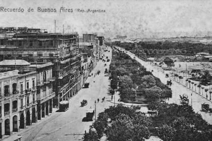 Imagen aérea del Paseo de Julio, en el año 1903, cuando era uno de los hogares de los atorrantes
