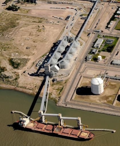 Imagen aérea del Puerto de Bahía Blanca