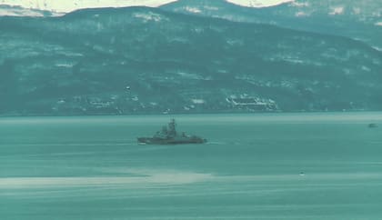 Imagen de archivo de un barco militar ruso en el norte del Mar Negro